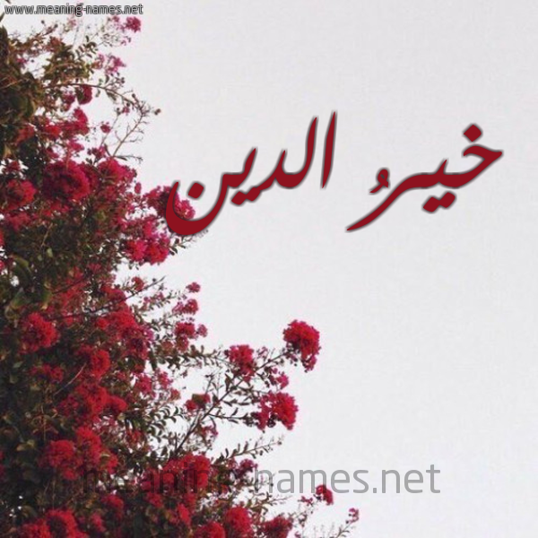 شكل 18 صوره الورد الأحمر للإسم بخط رقعة صورة اسم خيرُ الدين Khir Aldin
